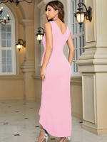 Vestido Elegante De Noche Para Mujer Bodycon Con Volantes Y Abertura Mermaid Vestido Largo Para Cóctel Y Boda Traje De Baño Sexy Y Club - details 16