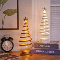 Lámpara De Navidad Creativa Con Estrella De Espiral Metálica Para Decoración De Hogar Y Sala De Estar Iluminación Nocturna Con Luces De Árbol Y Fantasmas - details 2