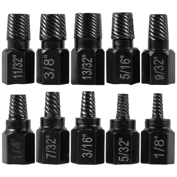 Juego De 10 Piezas De Extractores De Tornillos Y Tornillos Con Broca De Acero De Aleación Multi-avellanado Herramientas Para Eliminar Tornillos Rotos Y Estudados - 1