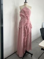 Vestido Maxi De Chiffon Irregular Con Cuello Halter Para Mujer Vestido De Fiesta De Verano Con Borde De Loto Alta Calidad Vestido De Vacaciones - details 4