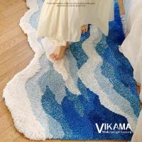 VIKAMA Alfombra De Lado Para Dormitorio Estilo Oceánico Con Ondas Suave Y Cálida Para Niñas Fácil De Limpia Antideslizante Y Resistente Al Desvanecimiento - details 9