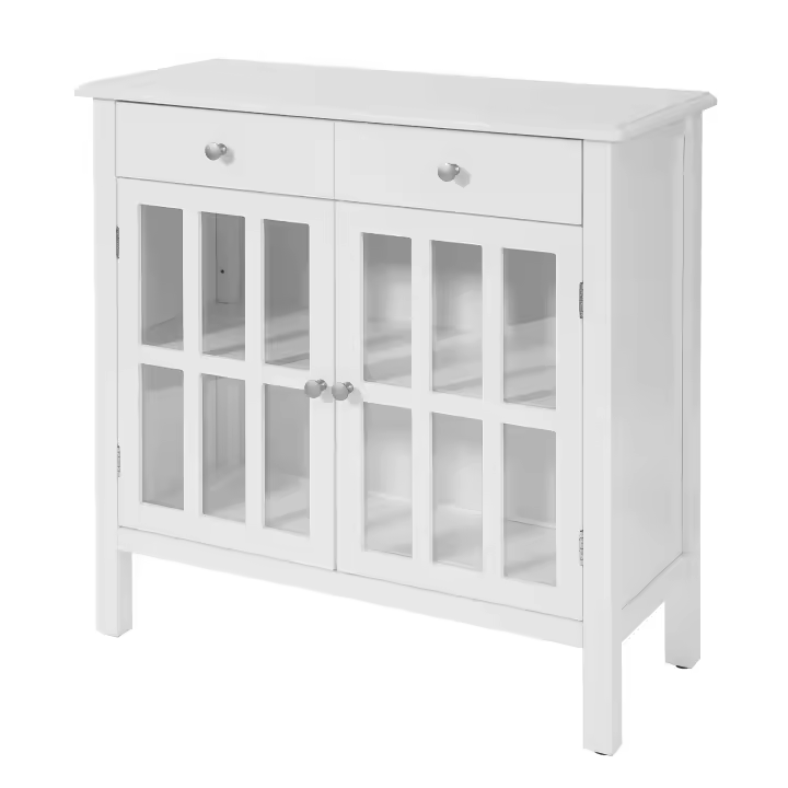 SoBuy FSB23-W Mueble Entrada Recibidor Aparador Cocina con 2 Cajones y 2 Puertas 80 x 34 x 80 cm ES - 1