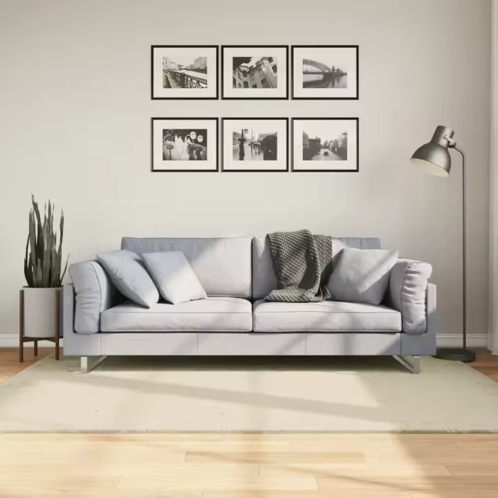vidaXL Alfombra de pelo corto suave lavable HUARTE crema 140x200 cm - 1