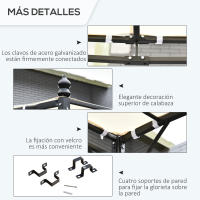 Outsunny Pérgola de Jardín 3x3 m Cenador con Toldo y 16 Orificios de Drenaje para Patio Terraza Metal y Poliéster 180 g/m² Resistente Crema - details 5