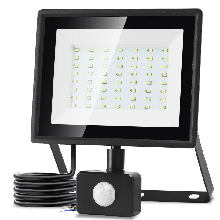 Aigostar Foco LED con Sensor Movimiento 50W,4300LM Super Brillo Focos LED Exterior IP65 Impermeable,Blanco Frío 6500K Proyector Led Exterior,Perfectas para Jardín, Garaje, Patio, etc. - 1