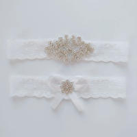 Garter De Boda Brillante Con Cristales Para Novia Accesorio De Túnel De Boda De Dos Piezas Material Poliéster Origen Hunan China - details 4