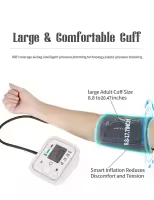 Tensiómetro de Brazo digital, Medida precise de la presión arterial y El Pulso, Detector Electrónico de frecuencia Tarjeta con brazalete 22-36cm,2X99 Memory Adecuado para uso doméstico: USB o Katería enchufable - details 3