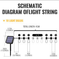 Luces De Cadena Solar LED Para Exterior Decoración De Navidad IP65 Impermeables S14 Guirnalda De Fiestas Para Jardín - details 2