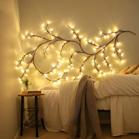 Lámpara De Ramas De Árbol DIY Con 72LED/96LED Iluminación Solar O USB Para Decoración De Hogar Vines De Arce Flexibles De 1.45M/1.85M - details 8