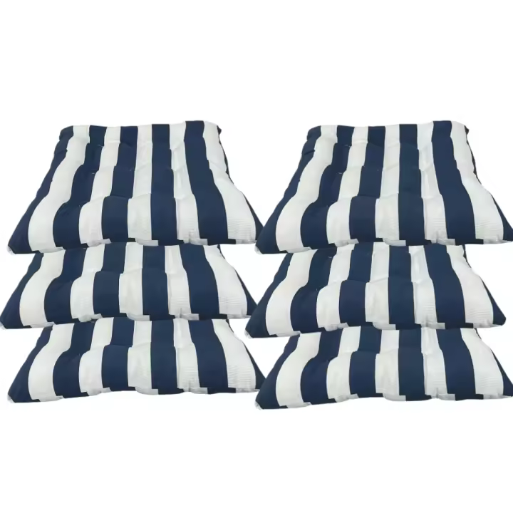 REINO MANSIDI Pack de 2 Cojines para Sillas Acolchados de Rayas 40 X 40 Cm Relleno de Algodón 5cm de Altura - 1