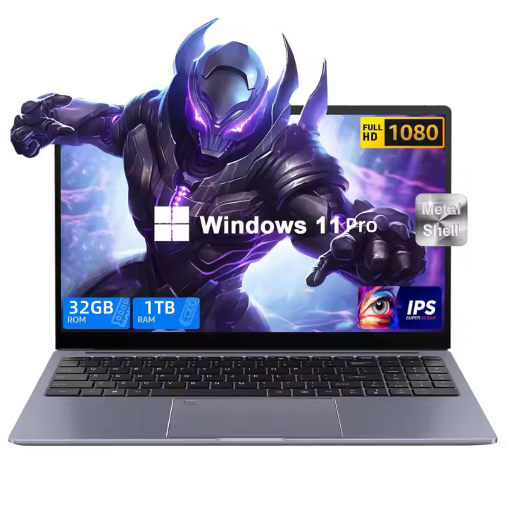 VANWIN portátil de 15,6 pulgadas con 32 GB RAM 1 TB SSD, Procesador Intel i9-8950HK (Hasta 4,8 GHz), Windows 11 Pro, 1920C x 1080 FHD , Desbloqueo por Huella digital, BT 5,1, WIFI 6, USB3.0 * 2, USB2.0 * 1, HDMI, Type _ C, English Pantalla retroiluminada - 1
