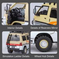 Modelo De Coche Mitsubishi Delica 1:24 RV De Camping Con Luz Y Música Vehículo Off-Road a Escala Puertas Abiertas Regalo De Navidad Para Niños Mayores De 14 Años Metal - details 15