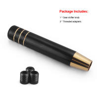 Pomo De Cambio De Marchas Universal De Aleación De Aluminio 18CM Para Coche De Carreras Con Tres Adaptadores Negro Dorado Con Dientes - details 0
