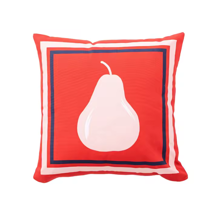 Cojin 40x40cm 144tc 100%algodon rojo con pera crema benetton fruits be - 1