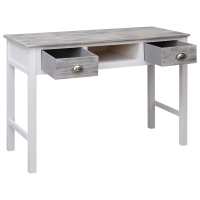 vidaXL Escritorio de madera gris 110x45x76 cm - details 2