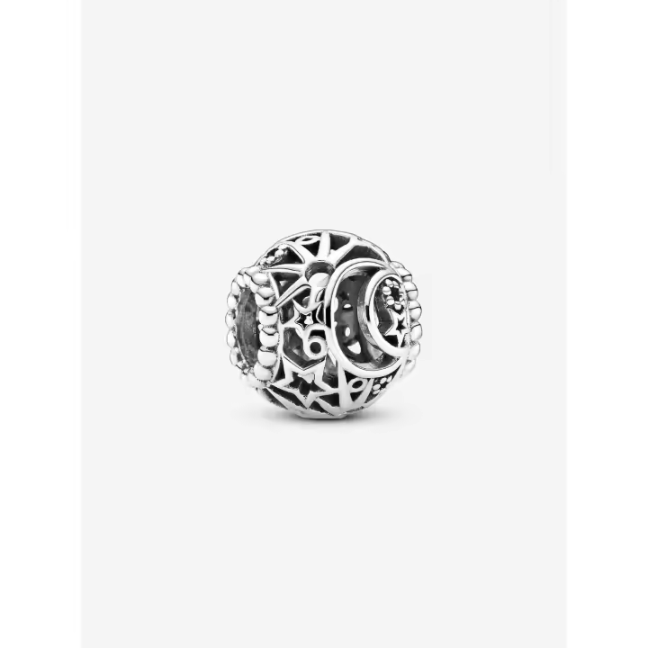 Pandora - Charm Calado de Sol, estrellas y Luna-Plata de Lei - 1