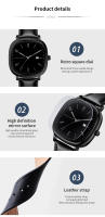 Reloj De Cuero Negro Para Hombre Estilo Casual Y Negocios Resistente Al Agua 3Bar Calendario Movimiento De Cuarzo Deportes Reloj De Pulsera Top Para Chicos - details 1