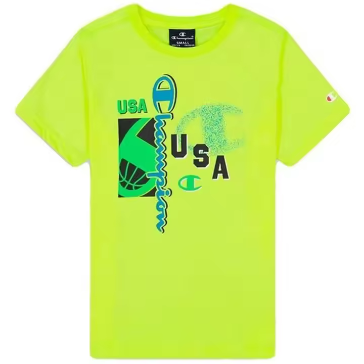 Camiseta de Manga Corta Champion Crewneck para hombre en color verde - 1