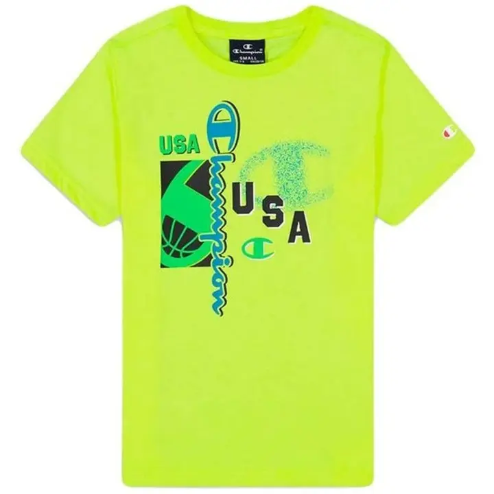 Camiseta de Manga Corta Champion Crewneck para hombre en color verde - 1