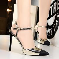 Sandalias De Tacón Alto Para Mujer 11 Cm Metálico Gris Con Tirantes De Tobillo Y Punta Redonda Para Boda Fetiche Noche Club Oro Oficina Zapatos Clásicos Con Plataforma Y Cierre De Hebilla - details 22