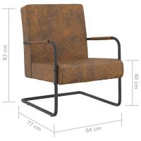 vidaXL Silla voladiza de tela marrón Sillon Dormitorio Sillon Comodos Silla Relax Sillón Sofá - details 6