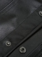Chaleco De Cuero Artificial Para Hombre Con Bordado De Águilabolda Estilo Callejero Casual Sin Mangas Para Todas Las Estaciones - details 2