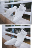 Zapatos Para Hombre Blanco Moda 2024 Cuero Cómodo Casual Planos Tallas Grandes Jóvenes Escuela Patinaje Zapatillas - details 27