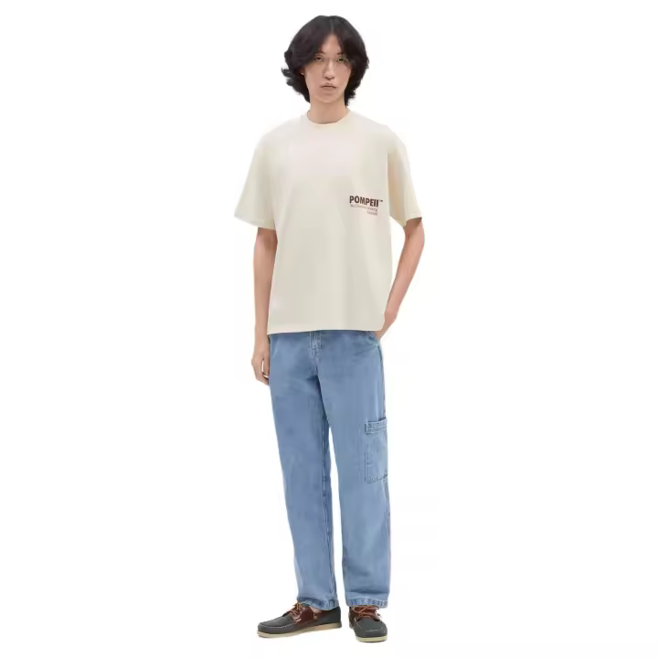Camiseta marca Pompeii modelo Boxy Graphic Tee para hombre en color beig - 1