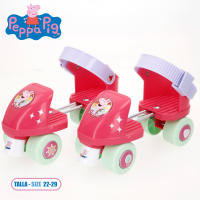 Peppa Pig Patines 4 ruedas, talla 22 a 29, máx. 20 kg, niños +3 años, medidas, talla ajustable, freno delantero, diseño colorido, desarrollo de la motricidad fina y estabilidad, actividades exterior, juegos para niños, deportes niño - details 1