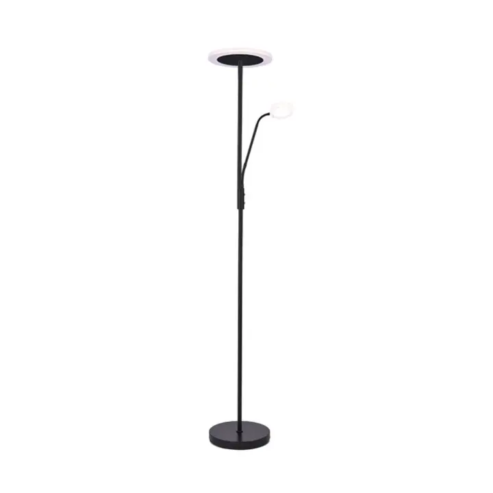 Lámpara de Pie Bayani Lumit con Lámpara de Lectura Ø25x179 Cm - Potencia 28W 6W - Luz LED - 3 Colores de Luz 3000K 4000K 6000K - Lámpara Orientable - Bombillas Incluidas - Versátil - Práctica - Resistente - Duradera - BEL AIR HOME - Marca Lumit - 1