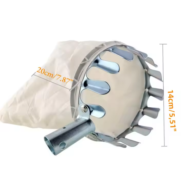 1pc Herramienta De Recogida De Frutas Metálica Cepillo De Manzanas Con Cesta Accesorio De Recolección De Frutas Para El Jardín Herramienta De Jardinería - 1