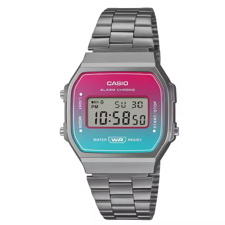 Reloj Digital Unisex Casio Iconic A168WERB-2A con Cronógrafo y Batería de 7 Años - 1