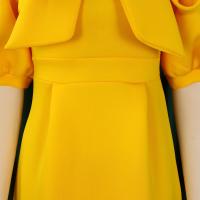 Vestido Elegante De Fiesta Para Mujer 2024 Con Cuello Con Lazo Manga Corta Cintura Alta A-Line Plisado Hasta El Tobillo Vestido De Cumpleaños - details 7