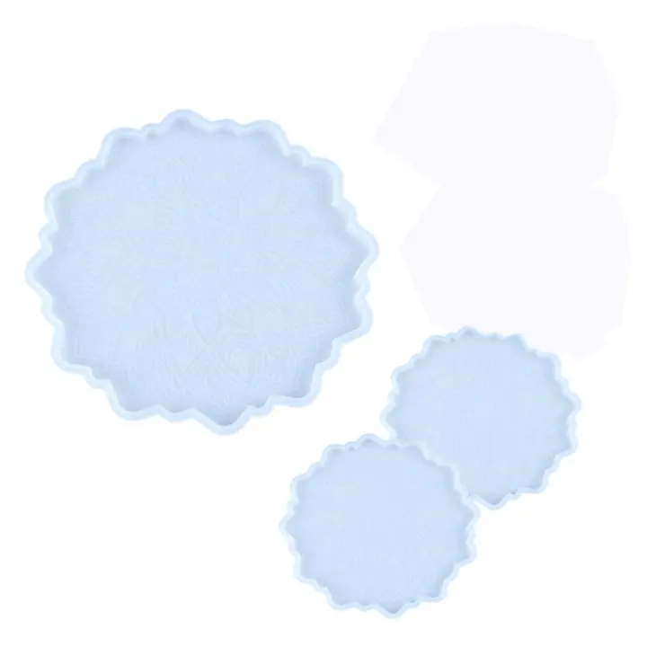 Molde de resina epoxi de cristal, bandeja de flores, alfombrilla de silicona, 3 piezas - 1
