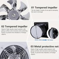 Ventilador de escape montado en la pared, Ventilador de ventilador Extractor de bajo ruido, Ventilación del ático de escape axial - details 4