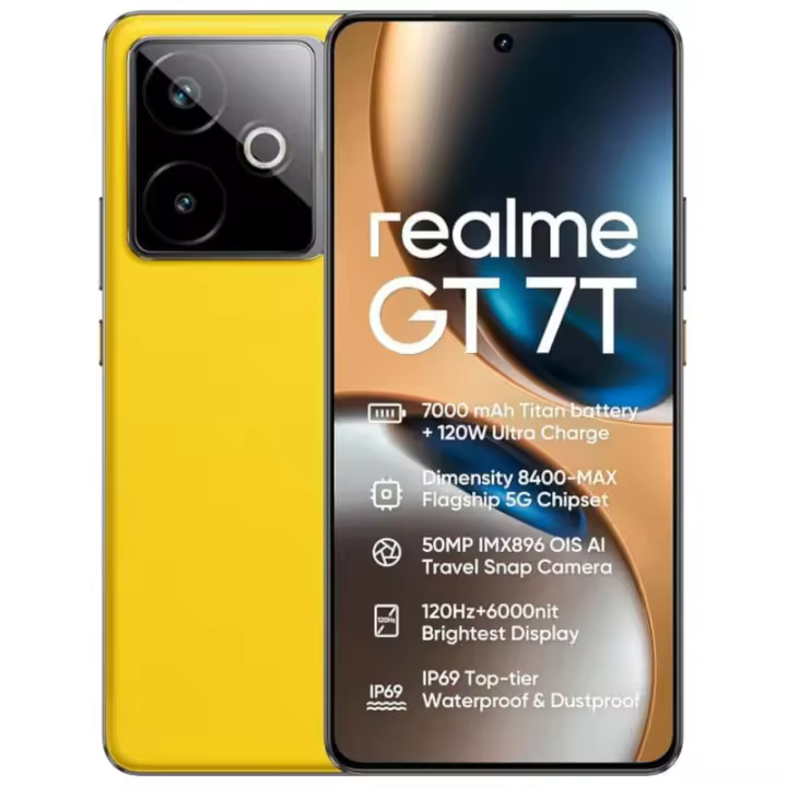Realme GT 7T – 12GB RAM, 512GB, Pantalla 120Hz, Cámara Pro 50MP, Batería 7000mAh, Carga Ultra Rápida 120W. Versión Europea, tres años de garantía - 1