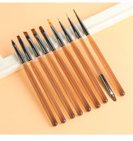 9PCS Cepillos De Uñas Acrílicos Con Efecto De Gradiente Y Florido Herramientas De Pintura Y Manicura Para Uñas UV Gel Liner Dibujo Y Pincel Combos - details 12