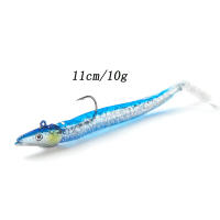 5pcs Lanzador De Señuelos Minnow Jig Head Suave Con Anzuelos 10g/0.35oz 11cm/0.39in Para Pesca En El Mar Y Río Lure Para Salmón Y Bass - details 7