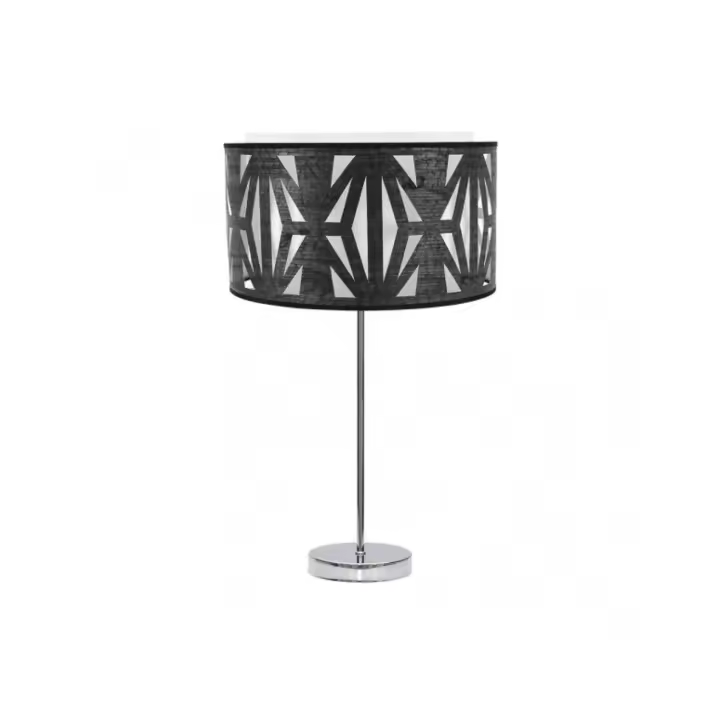 Fabrilamp - Sobremesa Alto Katerina 1xe27 Cromo/madera Negra 61x30x30 Cm - 1