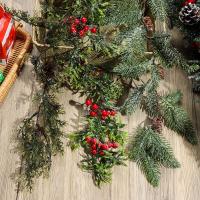 Guirnalda Navideña Decorativa Con Bayas Rojas Y Conos De Pino Arbolado Artificial Para Fiesta Hogar Y Escaleras Regalo De Obra Maestra - details 0