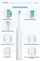 Cepillo De Dientes Eléctrico Sarmocare Con 6 Cabezas Intercambiables IPX7 Impermeable Para Adultos Bricles De Dureza Media - details 4