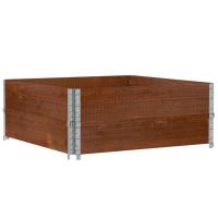vidaXL Jardinera de madera maciza de pino 100x100 cm Color Marrón,  Negro,  Gris y mas - details 1