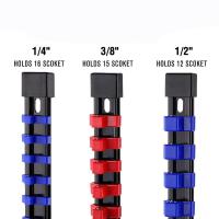 Organizador De Destornilladores 3 PCS Con Rail Negro Y Clips Rojo Azul Negro Soporte Pesado Para Herramientas De Jardín - details 2