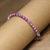 Pulsera De Iaspis Imperio Morado De 4mm Alta Calidad Joyería Natural De Sedimento Marino Ajustable Elegante Para Mujeres Y Niñas - details 4