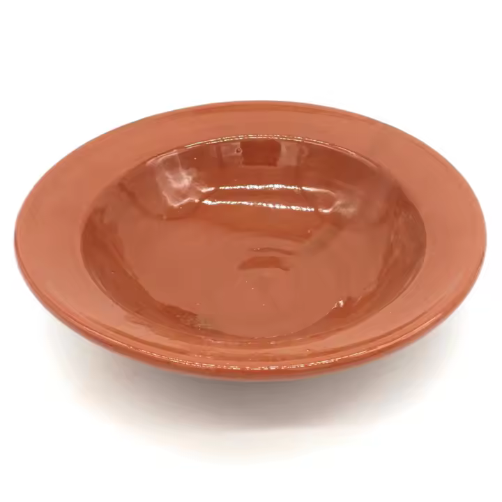 Plato artesanal hondo de barro de 24 cm - 1
