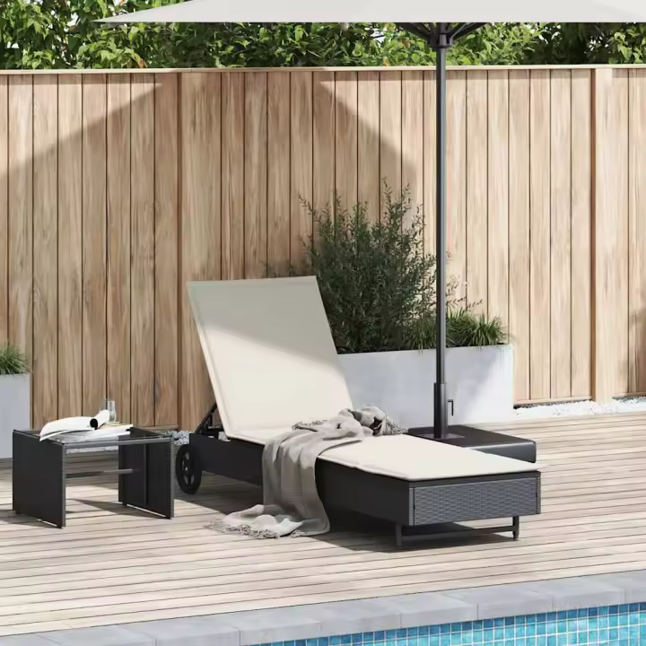 VidaXL Tumbona Arenis reclinable 3 posiciones + 2 ruedas 80x179x55 cm - 1