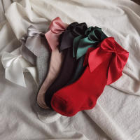 Calcetines De Navidad Para Bebés Y Niñas Con Gran Lazo Alta Cintura Suaves Y Lindos De Algodón Y Poliéster Para Otoño Invierno Primavera Verano Tallas S M L Para 0-5 Años - details 1