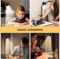 Lámparas LED de escritorio para oficina en casa, cargador inalámbrico, lámpara de escritorio pequeña con Bluetooth, lámparas táctiles para mesita de noche, luz nocturna de lectura con reloj - details 1