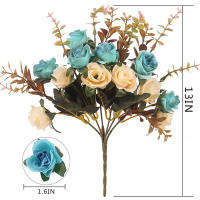 Bouquet De Rosas Artificiales Con Hojas De Eucalipto 12 Cabezas Rojo Para Decoración De Bodas Fiestas Y Hogar Imitación Realista De Flores Para Exterior Y Interior - details 8