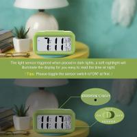 BIT GDRHVFD | Reloj despertador digital, pantalla LED con pantalla de temperatura, sensor de brillo inteligente para dormitorio, hogar, oficina y viajes (verde) - details 3